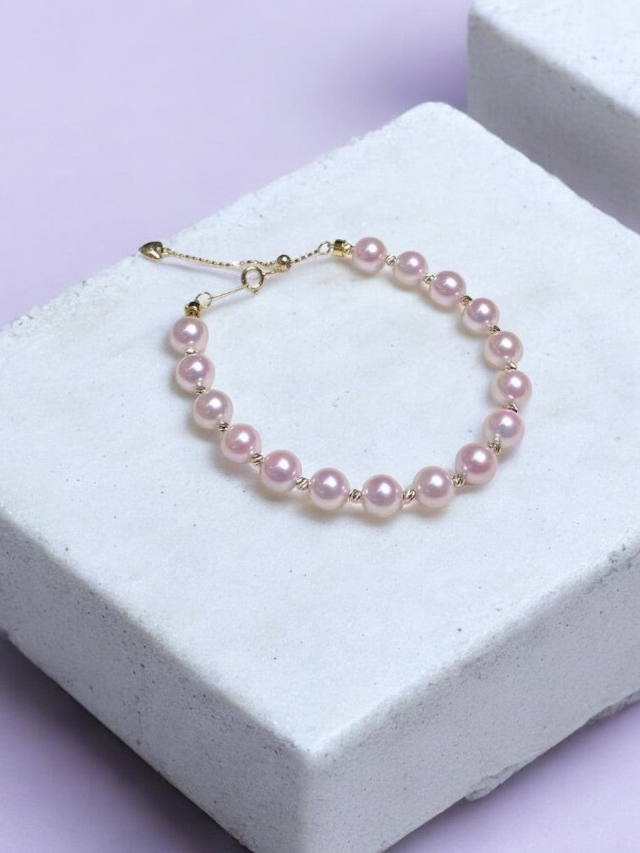 Pink Akoya Pearl Blush Belle Bracelet