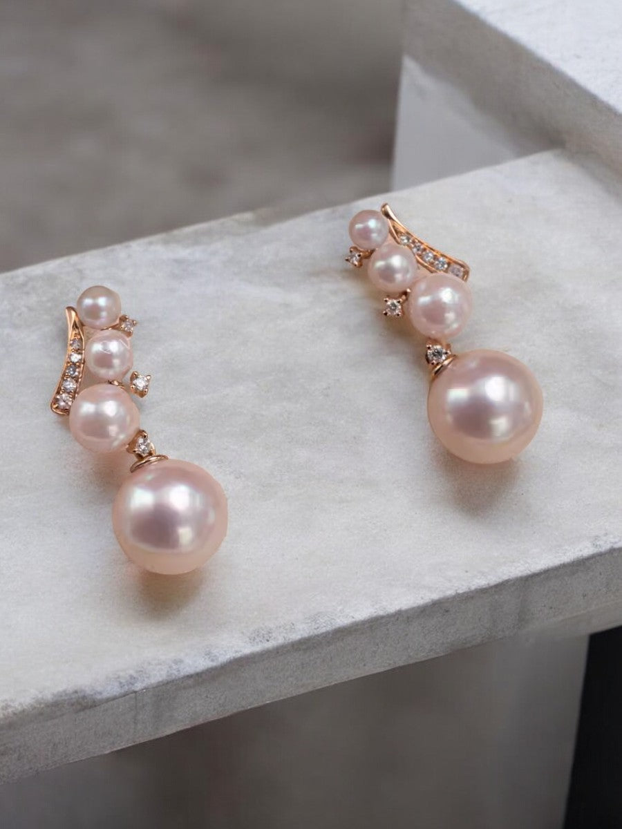 Pink Akoya Pearl Blush Belle Earrings