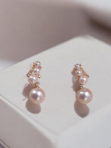 Pink Akoya Pearl Blush Belle Earrings