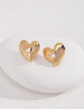 Luminous Heart Stud Earrings Amore Forma