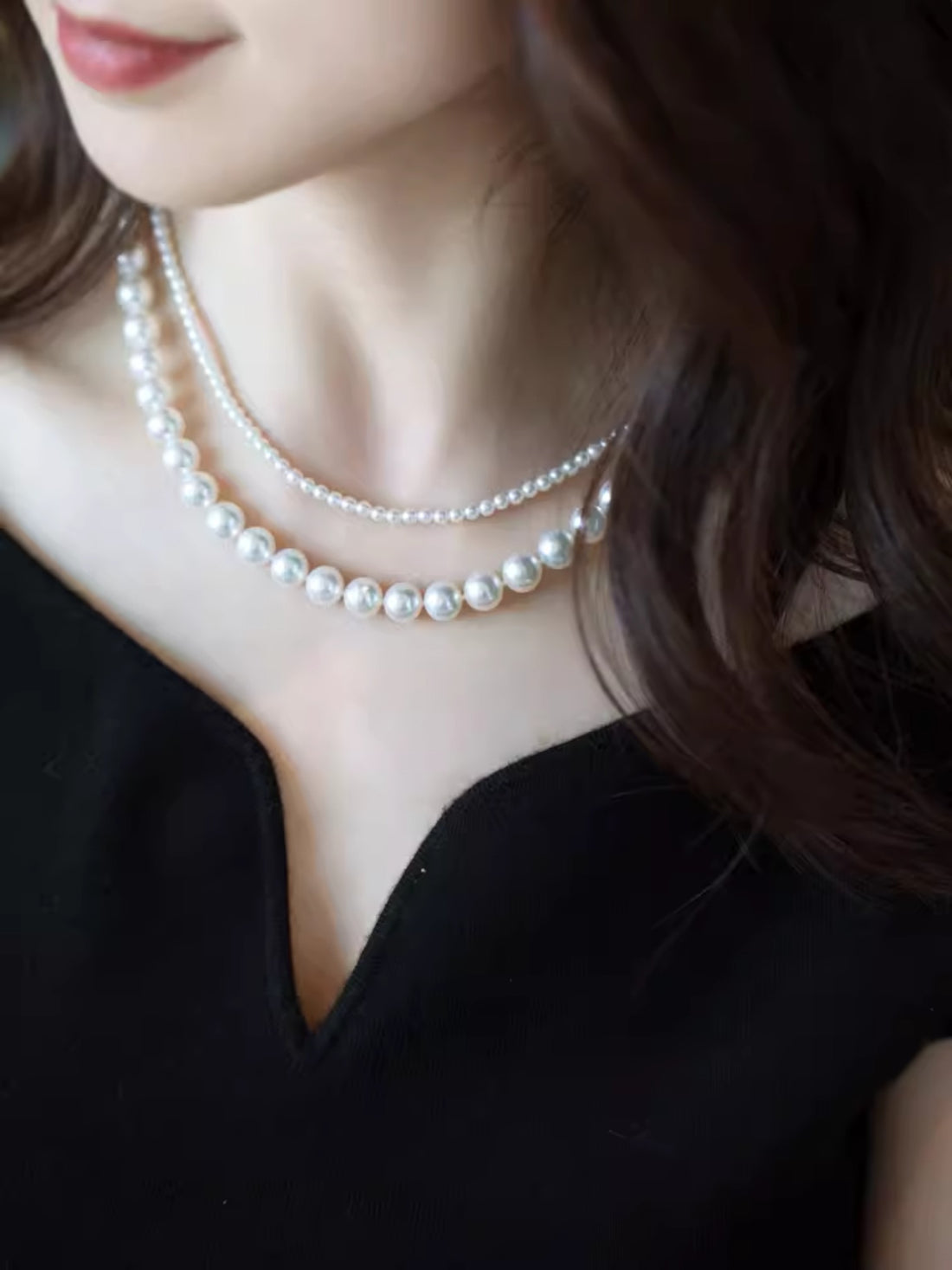 Luxe Saltwater Akoya Pearl Necklace White Luster 8-8.5MM