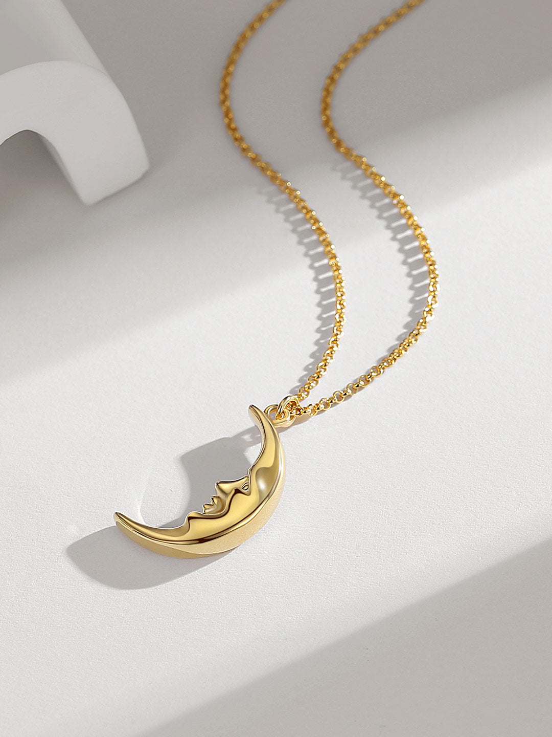 Crescent Moonlight Pendant Necklace Amore Forma