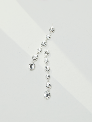 Silver Droplets Linear Earrings" Amore Forma