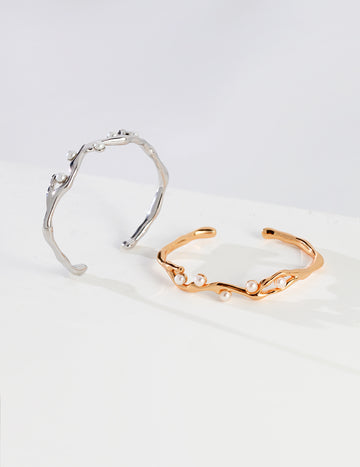 Wavelet Pearl Bangle