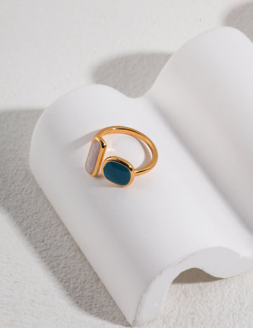 Vintage Enamel Duo Ring