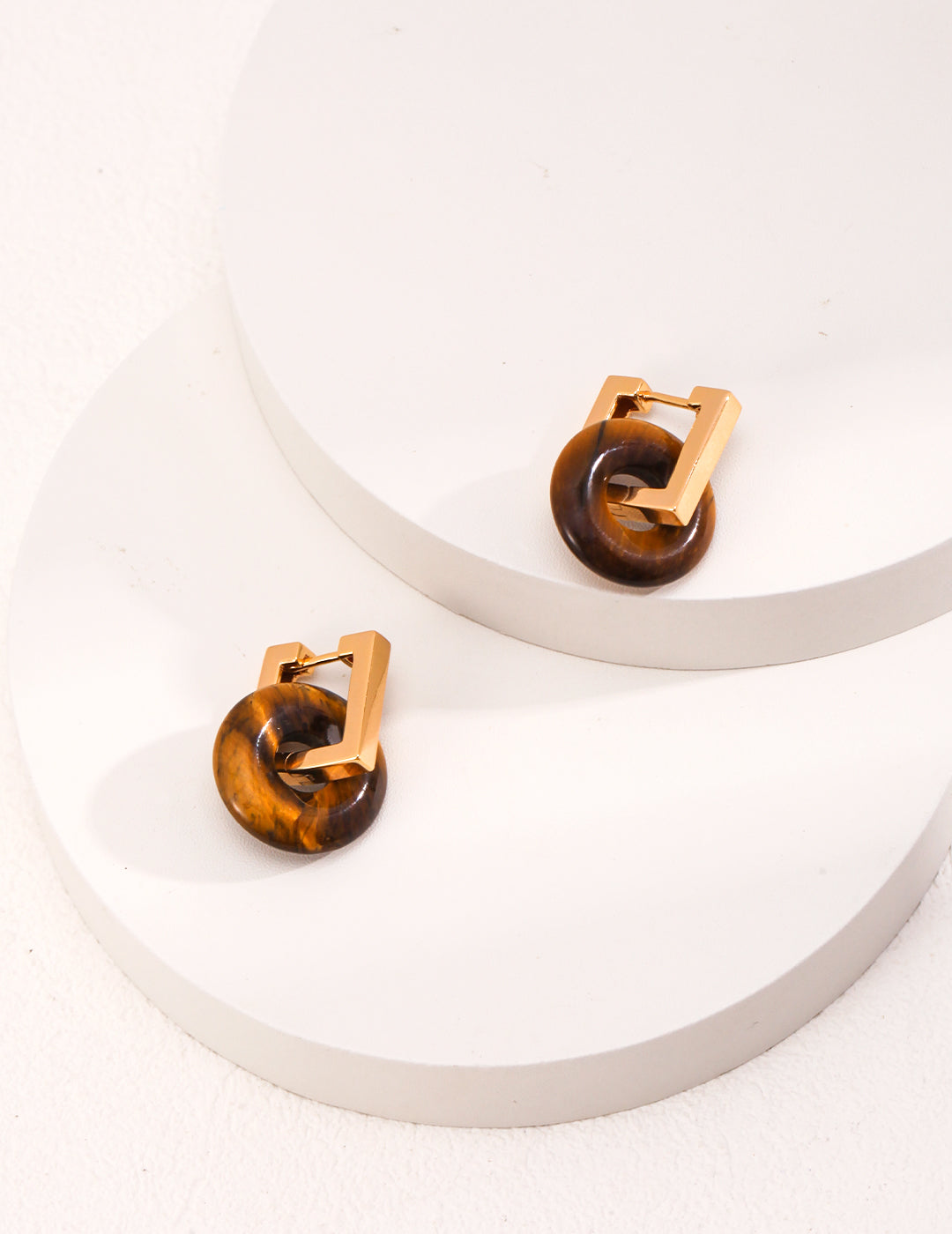 Tiger's Eye Loop Earrings Amore Forma