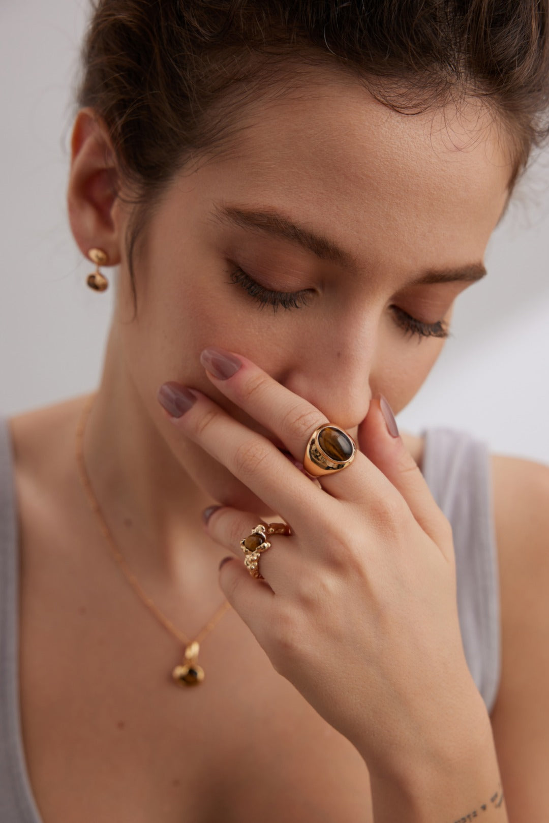 Tiger's Eye Embrace Ring Amore Forma