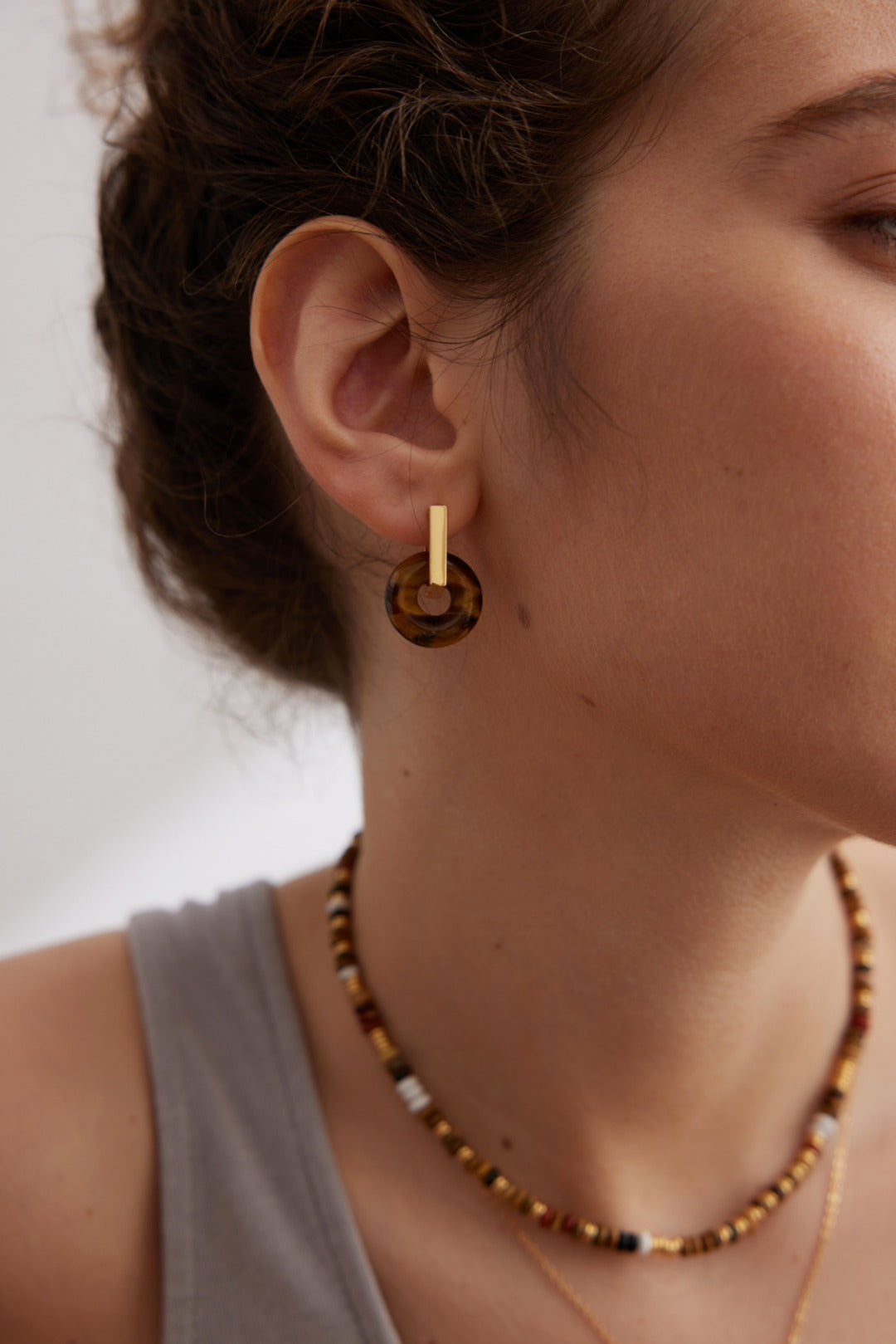 Tiger's Eye Loop Earrings Amore Forma