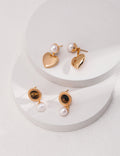 Golden Heart Pearl Earrings Amore Forma