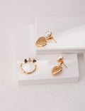 Golden Heart Pearl Earrings Amore Forma