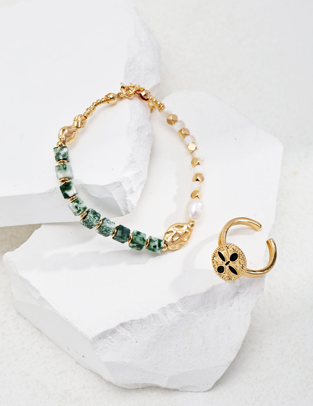 Malachite & Pearl Elegance Bracelet Amore Forma