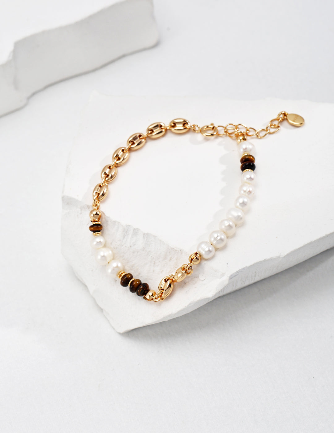 Harmony Pearl and Tiger Eye Bracelet Amore Forma