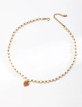 Golden Heart Pearl Necklace Amore Forma