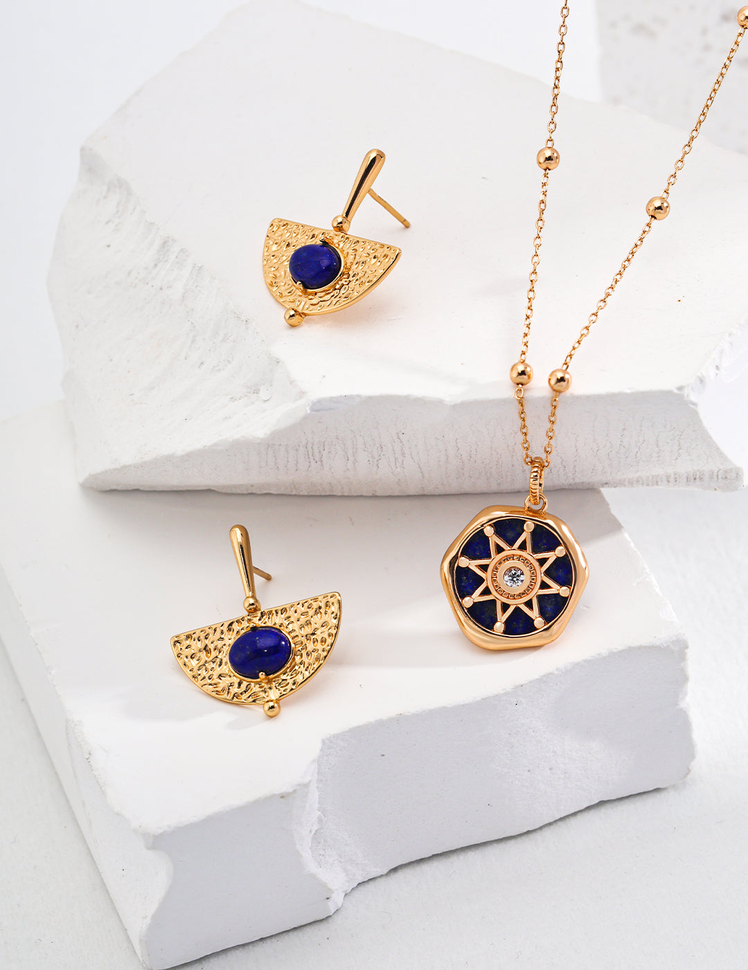 Celestial Compass Lapis Lazuli Pendant Necklace Amore Forma