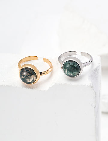 Aquatic Agate Duo Ring