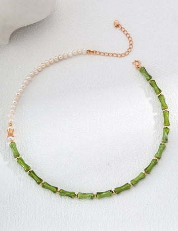 Eastern Bamboo Pearl Necklace