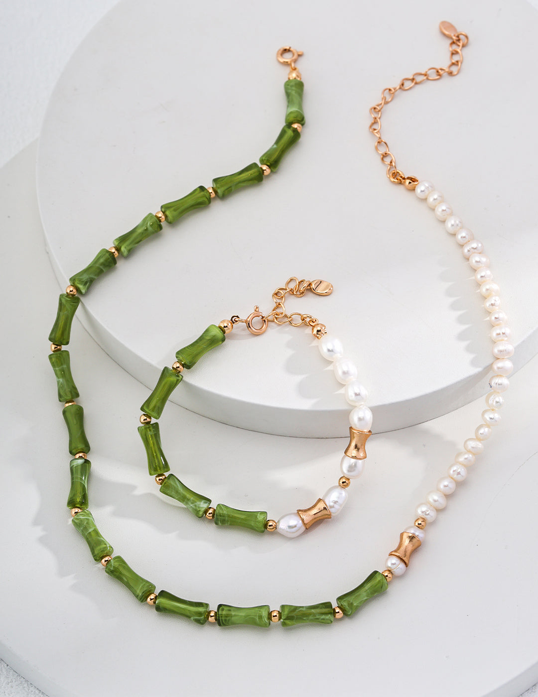 Eastern Bamboo Pearl Necklace