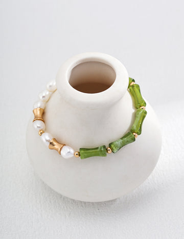 Eastern Bamboo Pearl Bracelet