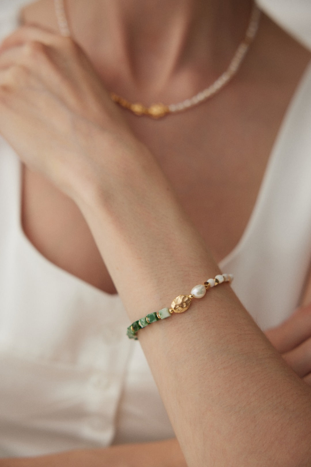 Malachite & Pearl Elegance Bracelet Amore Forma